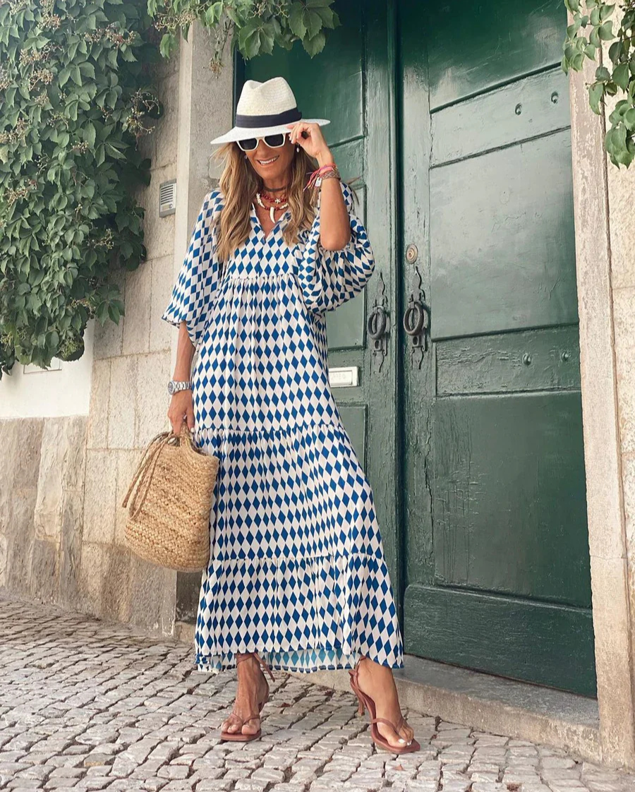 Elin | Μαξι φόρεμα Boho από Βαμβάκι
