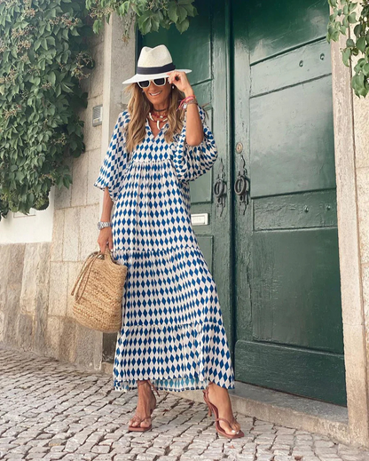 Elin | Μαξι φόρεμα Boho από Βαμβάκι