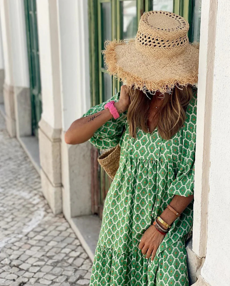 Elin | Μαξι φόρεμα Boho από Βαμβάκι