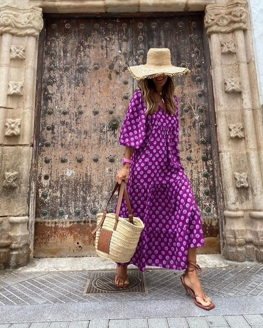 Elin | Μαξι φόρεμα Boho από Βαμβάκι