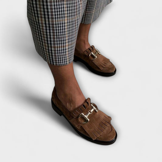Fleur – Καφέ Loafer με στρογγυλή μύτη